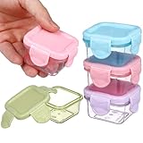 Angoily 4 Piezas Cajas para Snacks Herméticas 4 Piezas 6 Cm Pp Grado Alimenticio Colores Surtidos (lavanda, Verde, Rosa, Azul) Almacenamiento para Refrigerios y Congelación Portátil