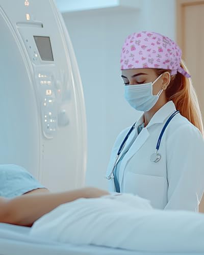 Image of Kousenpu Scrub Caps for Women, Adjustable Women's Surgical Cap with Buttons, Breathable Cute Design for Nurses and Doctors