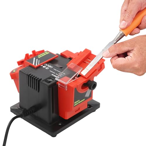 Station d'affûtage universelle 96 W 1350 tr/min - Ponceuse à outils multifonction réglable de 15 à 50 ° - Affûteuse électrique pour ciseaux, burins et...