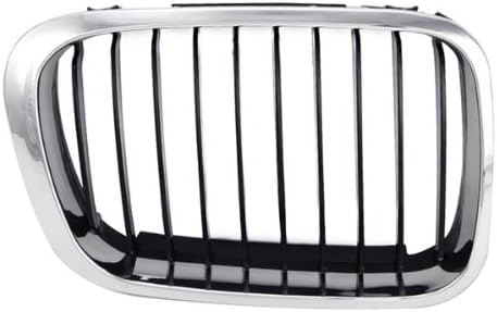 CarPartsDepot Front Grille Driver Sied Grill Chrome Black Compatible With BMW 1999-2000 323i 328i & 2001 325i 325xi 330i 330xi BM1200120-PFM 51138208489