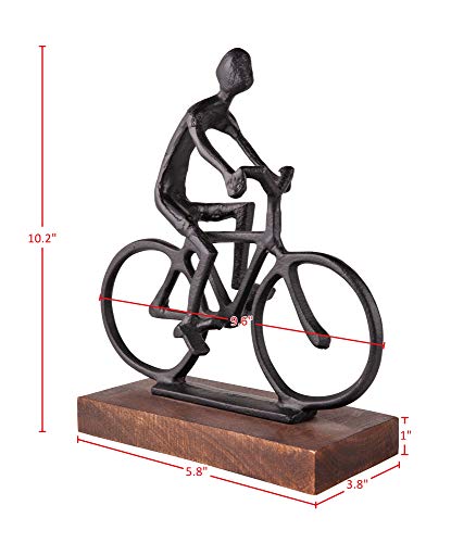 Danya B Bike Ride Cruiser Sculpture, Statues For Home Décor, Aluminum With Wooden Base, Modern Design For Accent Decoration In Home Or Office And Gift For Bike Enthusiast #TOP5