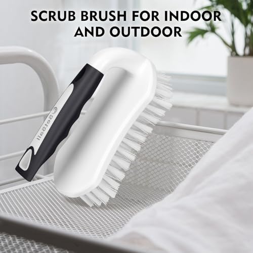 Image of SetSail Scrub Brush, Heavy-Duty Scrub Brushes for Cleaning with Stiff Bristles Cleaning Brush for Shower, Bathroom, Carpet, Kitchen and Bathtub Scrubber - 2 Pack Black