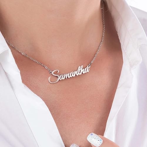 Custom Name Necklace Personalized Gifts for Women 18K Gold Plated Customized Necklaces with Name Birthday Nameplate Gifts for Her2
