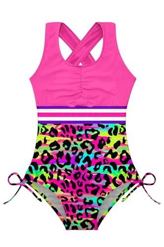 Image of BFUSTYLE Girls Swimsuit One Piece Bathing Suit 4-13 Years Sleeveless Beach Swimwear