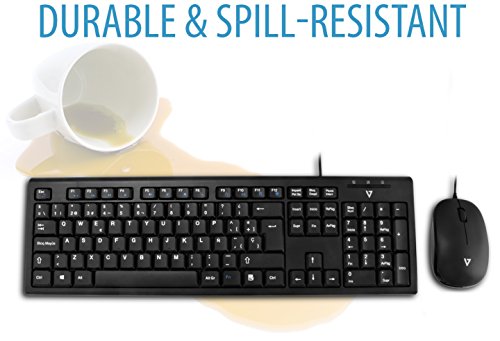 V7 CKU100FR Tastiera cablata USB e Mouse Combinato...