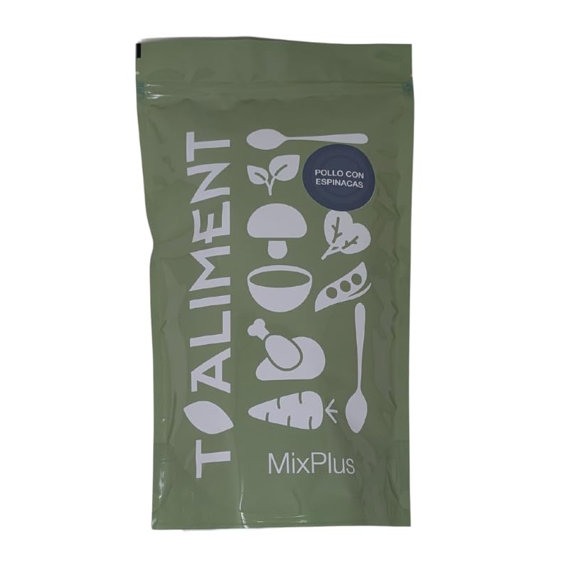 T Aliment MixPlus | Comidas para Disfagia para Personas con Dificultades de Masticación y Deglución | Dieta de Textura Blanda | Pollo con Espinacas | 1 kg