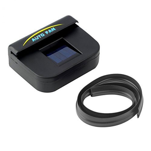 Generic Auto Cool Solar Powered Car Air Vent With Rubber Stripping Car Ventilation Fan Black