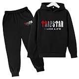 XKPhframe Trapstar Jogginganzug Kinder,Trapstar Anzug für Kinder,Trapstar Tracksuit,Trapstar Hoodie,Trapstar set,Jungen Mädchen Jogging Kleidung,Sportbekleidung für Kinder,A,160
