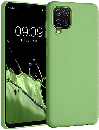 Captor Cover Colorata per Samsung Galaxy A12 / M12, Custodia TPU in Silicone Flessibile Morbida con Microfibra, Protezione di Alta Qualità con Bordo Rialzato per Schermo e Fotocamera (Verde)