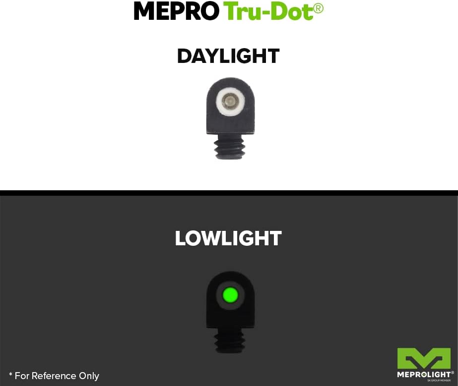 MEPRO Tru-Dot tritium Night Sights Compatible with Mossberg M500 M590 Green tritium dot Glow on Sight self Illuminated Meprolight Fixed Metal Sights