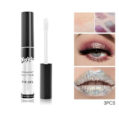 Image of Pigment Glitter Fix Gel for Eye Makeup Long Lasting Primer Adhesive, Smudge Proof & Quick Drying Makeup Fixer for Eyeshadow Pigments and Loose, Lightweight Transparent Formula 5ml