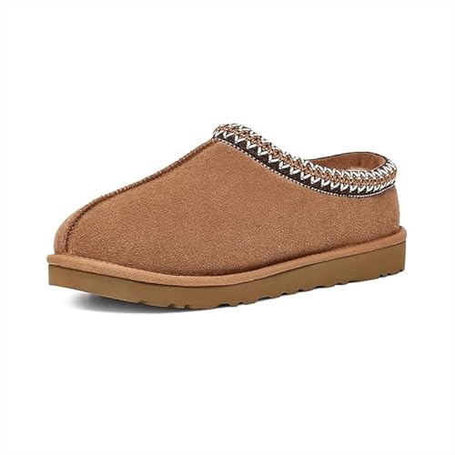 IPSAE Women's Fuzzy Platform Suede Mini Boots Slippers Short Ankle Boot Fur Fleece Lined House Shoes