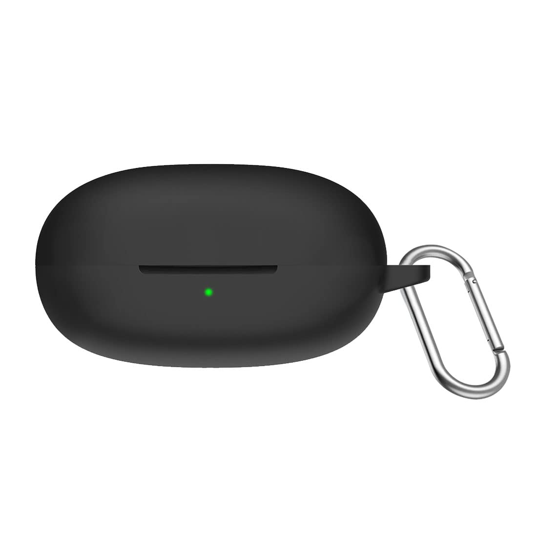 LIRAMARKShockproof Protective Silicone 360° Cover Case with Buckle Designed for Realme Buds Q2 / Realme Buds Air 2 Neo Earbuds (Black)