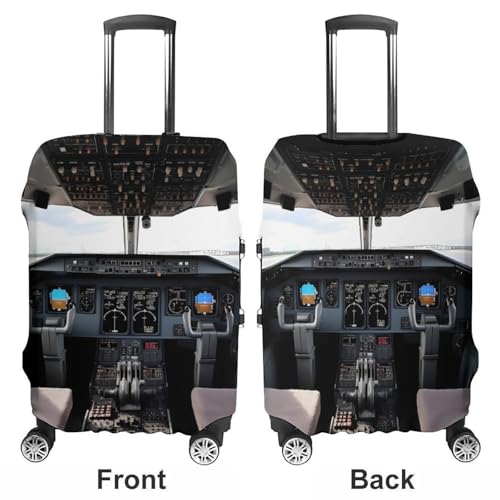 Airplane Cockpit Luggage Cover, Washable Elastic Suitcase Cover Protector Fit 18-32 Inch Luggage3