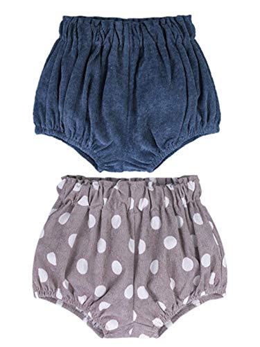 AYIYO Lot de 2 shorts pour bébé Motif floral à pois - Bleu - 5-6 ans Cover
