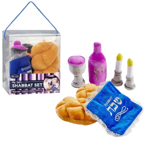 Image of Rite Lite My Soft Shabbat Set- Plush Toy Set for Kids Shabbos Jewish Gifts Home Decor Hebrew Shabbat Kiddush Cup Challah Accessories Fun & Educational