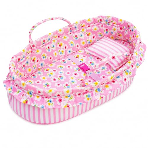 Lullaberry Cozy Dream – Berceau portable pour poupée – Convient aux poupées American Girl jusqu'à 46 cm – Oreiller doux et boucle de sécurité inclus...