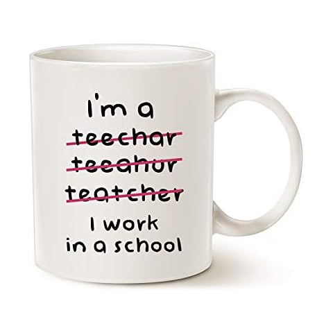 Christmas Teacher Gifts Funny Coffee Mugs Wrong I'm an Teacher I Work in a School Best Motivational and Inspirational Present White 11 Oz Cover