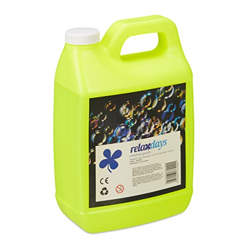 Relaxdays Seifenblasen Nachfüllkanister, 2l, Seifenblasenflüssigkeit, Hochzeit, Party, Seifenblasenlösung, Kinder, grün