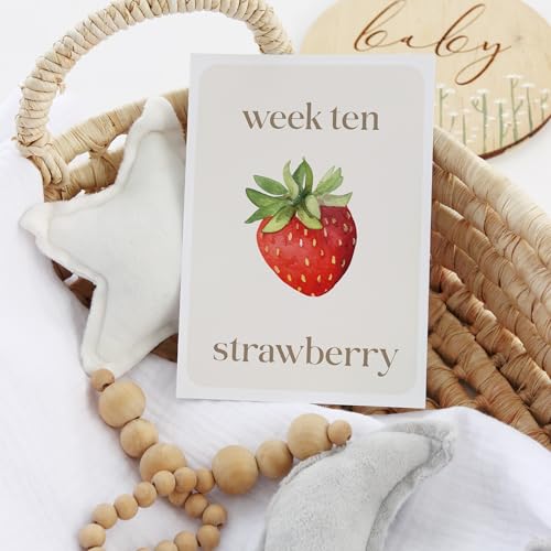 Image of 76 Pcs Locally Grown Baby Shower Decorations-36 Pcs Pregnancy Milestone Cards,Locally Grown Farmers Market Themed Party Decorations, Fruits And Vegetables To Track Baby Growth, Weekly Baby Size Cards For Pregnancy Announcement Photos 36 Pcs