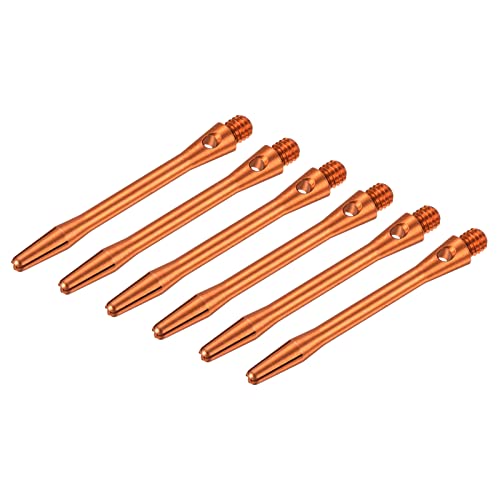 Image of PATIKIL 45mm Dart Shafts, Medium 2BA Thread Aluminum Dart Stems Dart Accessories Throwing Fitting for Steel Tip - 6 Pack (Orange)
