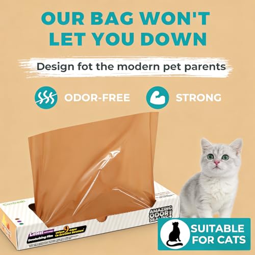 image for Covfresh Odor-Sealing Cat Poop Bags XL, 100 Count | Durable Unscented 