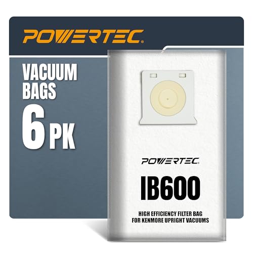 Image of POWERTEC IB600 HEPA Vacuum Bags for Kenmore Intuition Upright Vacuum Cleaners, Replacement Dust Filter Bags for BU4018, BU4020, BU4021, BU4022, BU4023, BU4050, BU3040 (75145)