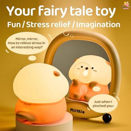 Image of WISHKEY Bubble Blowing Otter Night Light for Kids & Adults, 3-Level Dimmable Silicone Lamp with Tap Control & Timer, USB Rechargeable, Cute Nursery Bedroom Decor Gift
