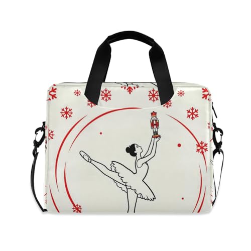 Funda para portátil de 15.6 pulgadas con asa y correa de hombro blanca miniatura 1