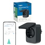 Tapo P410M WLAN Outdoor Socket, Smart Home Plug with Power Meter, IP54, Works with Alexa, Google Assistant, Siri, SmartThings & Matter, Remote Control, Timetable, 2.4GHz WLAN, 3680 W/16 A