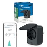 Tapo Matter Prise Connectée WiFi Extérieure, Suivi de consommation,16A, IP54 étanche, Compatible avec Alexa et Google Home, AppleHome, SmartThings, Suivi consommation énergie,Jardin, terrase, P410M