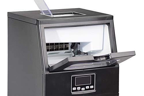 Smad Ice Maker Machine Automatic Household Commercial Ice Maker Undercounter, Manual & Automatic Water Supply, 11~20 Minutes per Cycle, 88 lbs Ice in 24 h, Storing Ice 8.8 lbs, Black