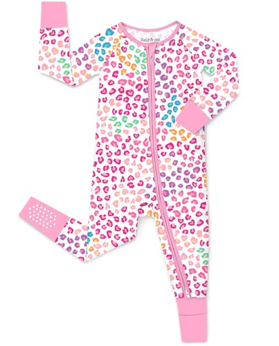 Image of babee Reshinee Viscose Derived from Bamboo Baby Footie Pajamas Convertible Newborn Sleeper for Baby Girl Zipper Onesie 0-24M