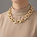 HaiFafafaing Chunky Gold Necklace, Statement Cuban Link Chain Necklaces, Punk Short Thick Gold Chain Necklace Fashion Jewelry for Women