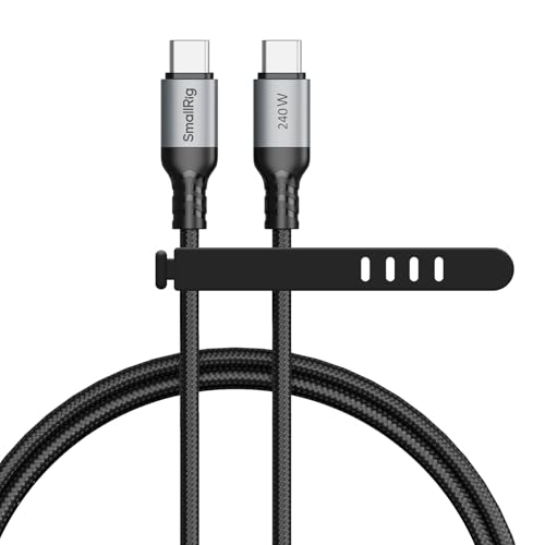 SMALLRIG Cavo da USB C a USB C da 240 W (3,28 piedi), Cavo di Ricarica Rapida PD 3.1 da 240 W per Caricabatterie GaN 4747/4751, Batteria V Mount, per iPhone 16-4908