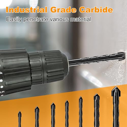 Image of 7Pcs Extended Masonry & Concrete Drill Bit Set, Wide-Tip, 5 /32 inch-3 /8 inch
