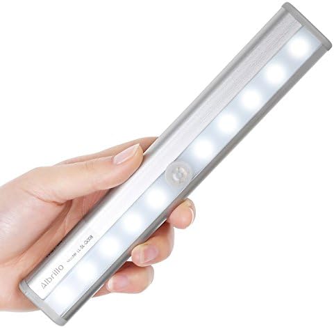 Albrillo Closet Light Motion Sensing Wireless Under Cabinet Lighting Stick on 10 LED