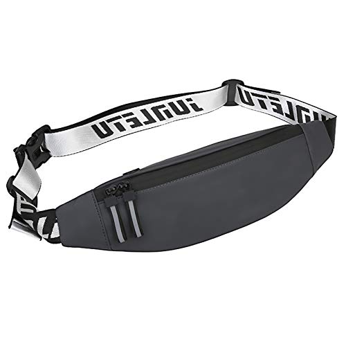 Riñonera Casual Sports Crossbody Multifuncional Impermeable Bolsillo Para Teléfono Móvil Bolso Ultrafino De Moda Se Puede Conectar Auriculares Música Mochila Modelos De Pareja Sin Rebote,Gris,10in