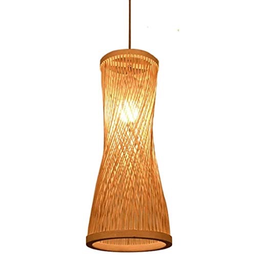 Lustre en bambou tressé main au style rustique unique pour une décoration intérieure écologique