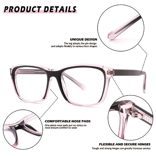 Image of Pro Acme Blue Light Blocking Glasses for Women Men Classic Square Frame Clear Lens Glasses for Computer