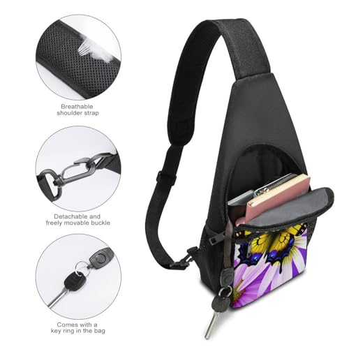 Bolso bandolera deportivo con diseño de mariposa y flores miniatura 4