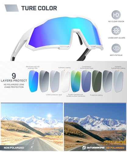 Image of Sport Polarized Sunglasses for Men and Women, Stylish and Lightweight Cycling Sunglasses with UV400 Protection