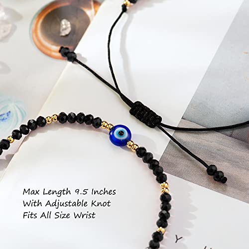 Tarsus Dainty Evil Eye Beaded Bracelets Adjustable String Amulet for Women Men4