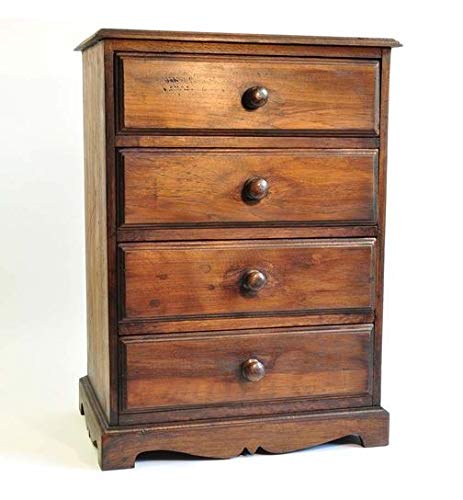 Shilpi Handicrafts Made in Sheesham Wood Console Bed Table 4 Drawer Side Storage Cabinet Medium Size-image-10