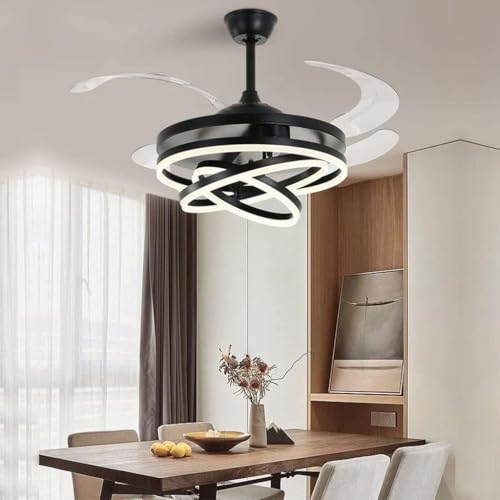 Image of TRIXY Chandeliers Crystal Pendant Lights Hanging Lamps Ceiling Lights Jhoomar for Home & Decor | Jhumar for Living Room, Bedroom, Hall, Balcony, Dining, Offices & Hotels (Fan Chandelier-Black)