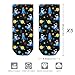 LITPUZC Women's Fashion Ankle Socks Funny Running Low Cut Socks Space Astronaut Rocket Cartoon No Show Athletic Sock Soft Breathable Crew Sock 5 Pairs