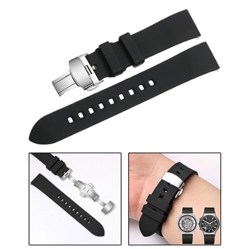 jojomis Silicone Watch Band with Quick Release Mechanism and Butterfly Clasp Replacement Strap for Wristwatch2
