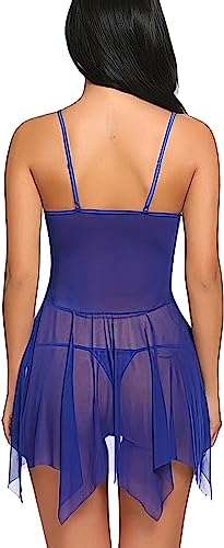 Image of ROUXOUS Nightwear for Girls-Babydoll Lingerie for Women-Women's Babydoll Nightwear Babydoll Dress-Honeymoon Lingerie-Babydoll Lace Sleepwear