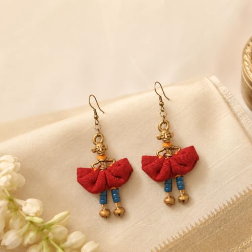 Image of Royal Queen & Empress Handcrafted Tribal Dhokra Earrings Collection for Women - Statement Ethnic Designs in Multiple Colours