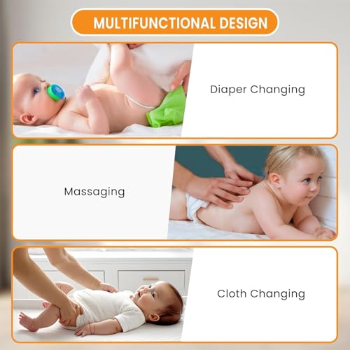 Image of Baby Changing Table Dresser with Wide Tabletop, 3 Drawers & Open Storage Space, Baby Dresser with Changing Table Top, Perfect for Baby Bedrooms & Nurseries